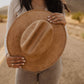 Cattleman Crown Flat Brim Hat - Vegan Suede