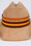 Leather Hat Band w/Buckle Raw - Ostrich Print