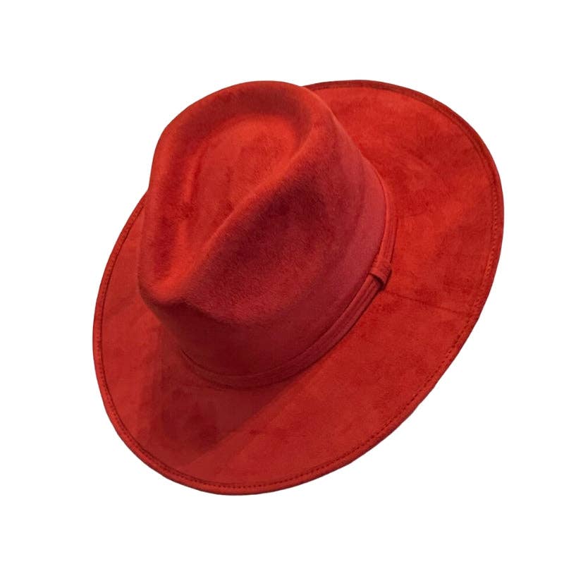 Flat Brim Hat - Vegan Suede