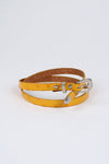 Leather Hat Band w/Buckle Raw - Ostrich Print
