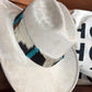 Exclusive* Turquoise and Cowhide Hat Band