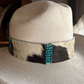Exclusive* Turquoise and Cowhide Hat Band