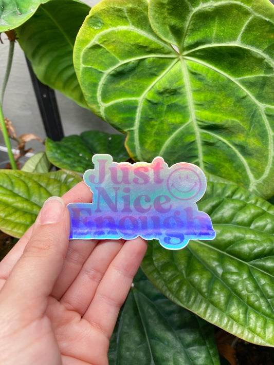 "Just Nice Enough" Sticker