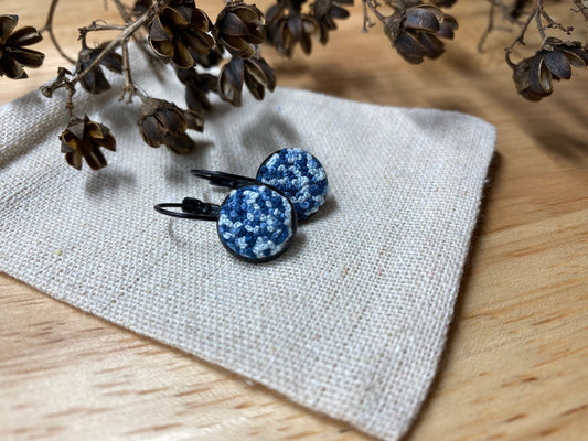 Hand Embroidered Drop Earrings | No Waste Thread Black Stainless Steel Jewelry