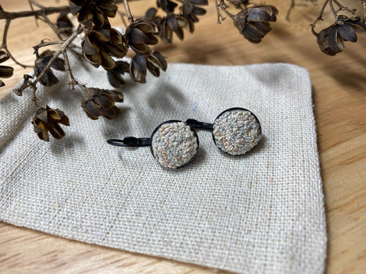 Hand Embroidered Drop Earrings | No Waste Thread Black Stainless Steel Jewelry